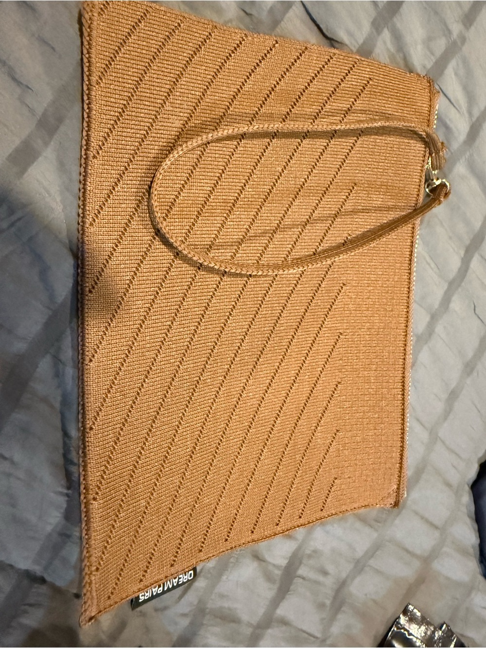 Dream Pairs Tan Woven Wristlet Clutch
